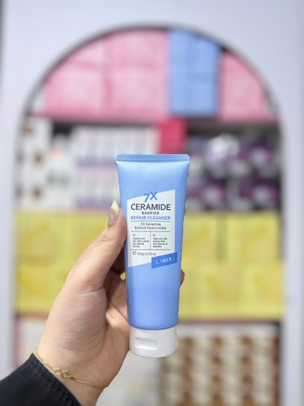S 7X CERAMIDE BARRIER REPAIR CLEANSER 7X Ceramide, Sodium Hyaluronate Cleanse your e 100g/3.53 oz. LAIKOL