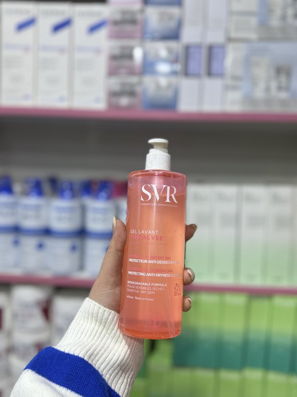 O SVR Topialyse Gel Lavant, a protective, anti-dryness cleansing gel