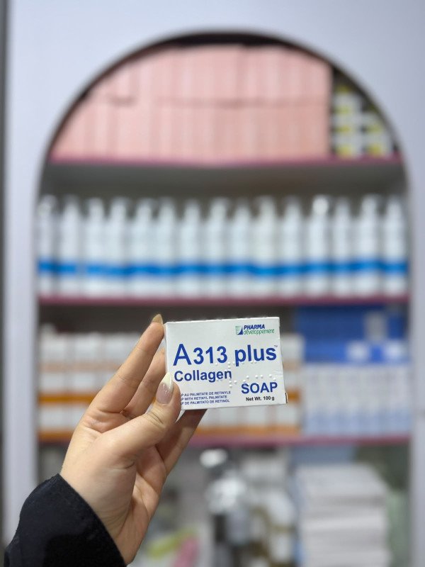 S A313 plus  Collagen  PAU PALMITATE DE RETINYLE P WITH RETINYL PALMITATE P DE PALMITATO DE RETINOL  SOAP  Net Wt. 100 g