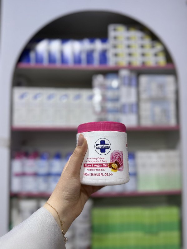 S Curalene Nourishing Crème For Face, Hands & Body featuring Rose & Argan Oil.