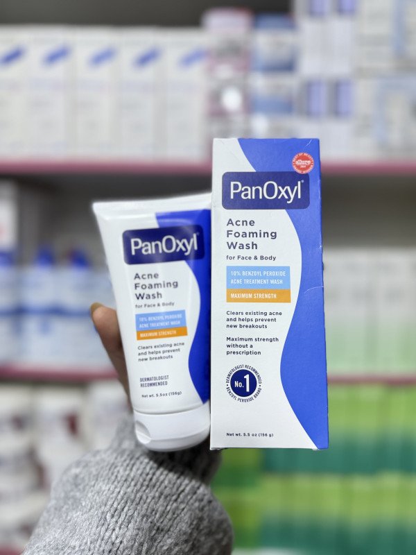 M  PanOxyl  Acne Foaming Wash  for Face & Body  10% BENZOYL PEROXIDE ACNE TREATMENT WASH