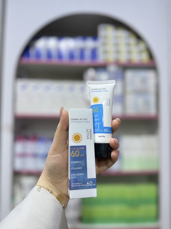 S Derma Active UV Protection Cream is a skincare product featuring SPF 60, Vitamin C, Collagen, and Hyaluronic Acid